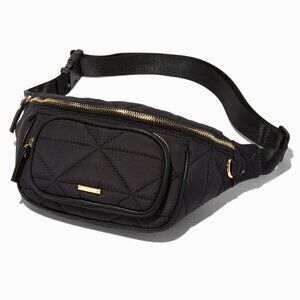 NEW WITH TAG Quilted Gold Tone Zipper Fanny Pack Waist Bag